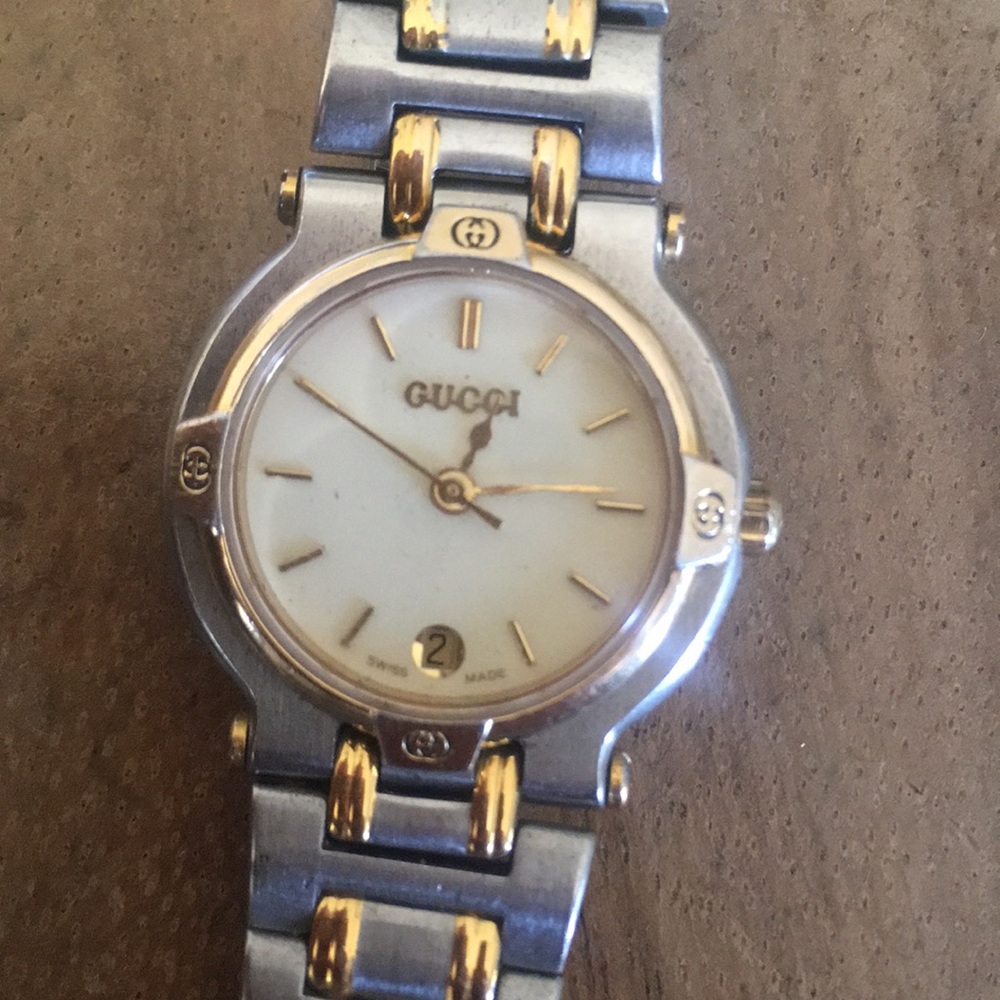 Vintage Gucci two tone watch authentic
